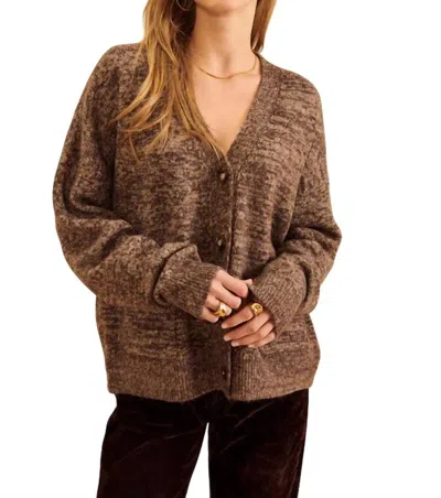 John & Jenn Rupert Cardigan In Roasted Chestnut In Pink