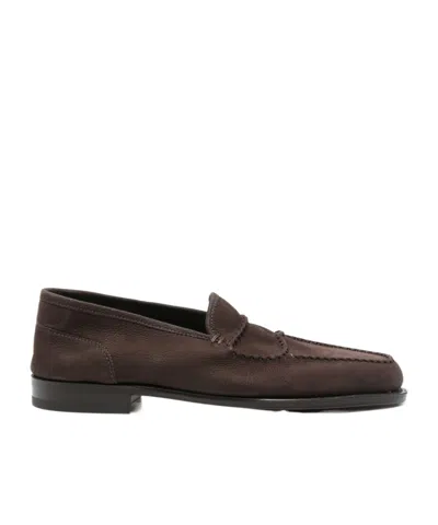 John Lobb Bath Leather Loafers In Brown
