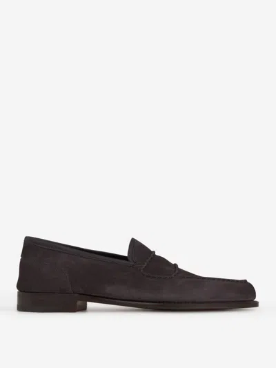 John Lobb Bath Suede Leather Loafers