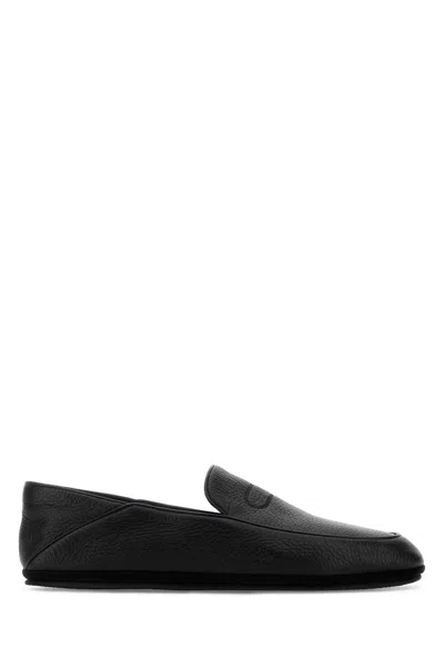John Lobb Flexi Pace Round Toe Textured Loafers In Black