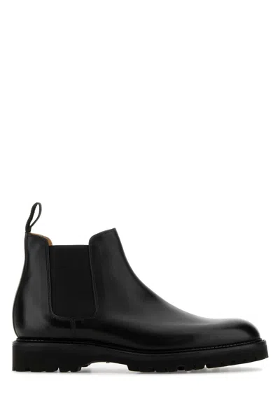 John Lobb Black Leather Lawry Ankle Boots In Multi