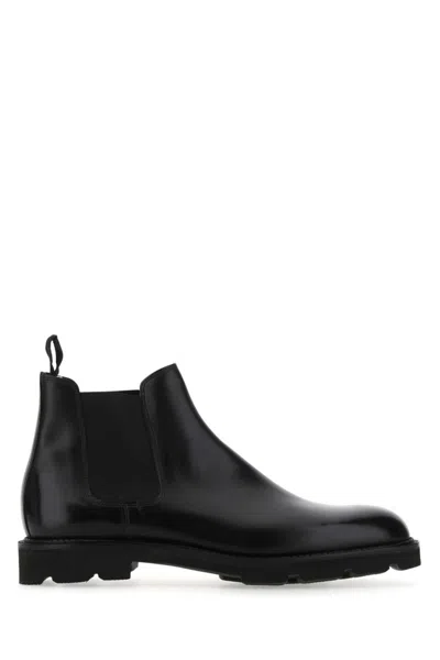 John Lobb Black Leather Lawry Boots