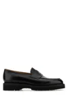John Lobb Black Leather Lopez Loafers In Black