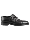 John Lobb Hand-sewn Black Calf Leather Double Buckle Shoe In Black