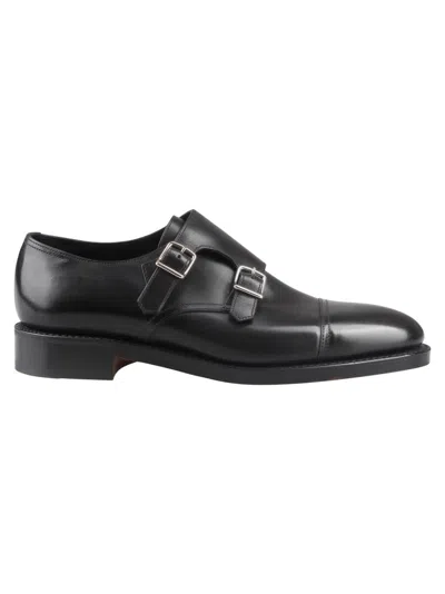 JOHN LOBB BLACK ROUND TOE DRESS SHOES
