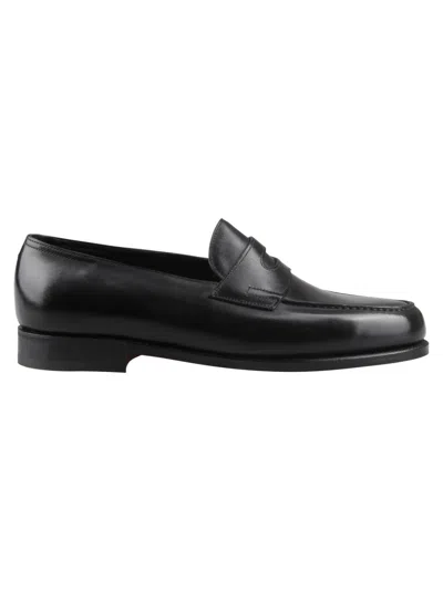 John Lobb Lopez Full-grain Leather Penny Loafers In Black