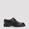 John Lobb Almond Toe Leather Shoes With Dual Buckle Straps In Black