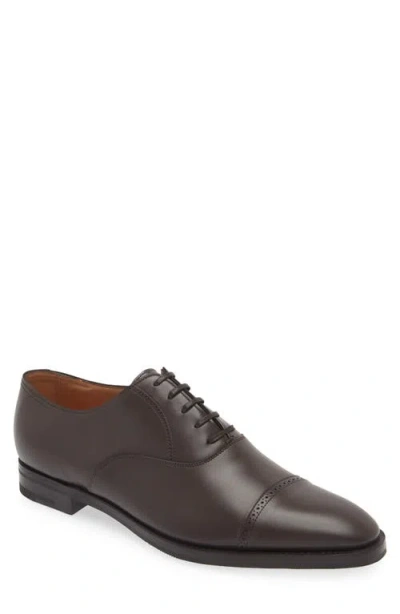 John Lobb Bristol Cap Toe Oxford In 2y- Brown
