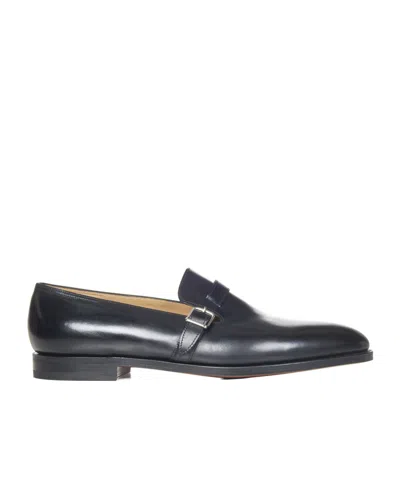John Lobb Buckle Detailed Slip-on Loafers In Black