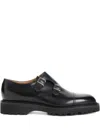 John Lobb Double Monk Strap Smooth Cap Toe Shoes In Black