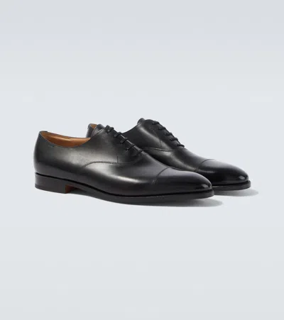 John Lobb City Ii Leather Derby Shoes In Black