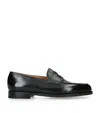 John Lobb Croc-embossed Leather Lopez Loafers In Black