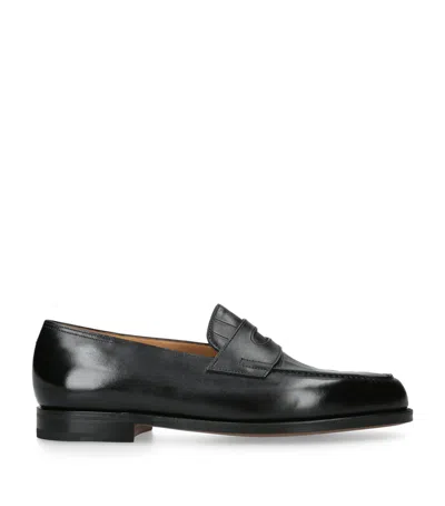 JOHN LOBB CROC-EMBOSSED LEATHER LOPEZ LOAFERS