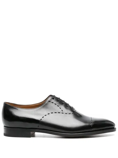 John Lobb Debossed-detailing Leather Oxford Shoes In Black