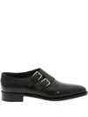 John Lobb Double-buckle Leather Derby Shoes In Black
