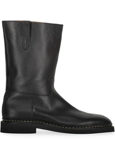 John Lobb Ellon Leather Boots In Black