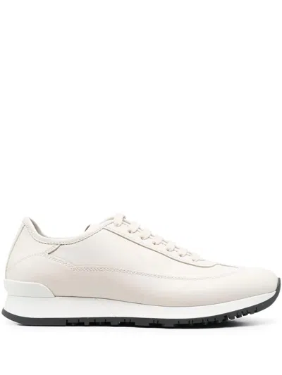 John Lobb Leather Hurlingham Runner Sneakers In White