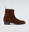 John Lobb Freddi Suede Ankle Boots In Brown