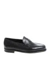 John Lobb Hand-sewn Black Calf Leather College Loafer In Black