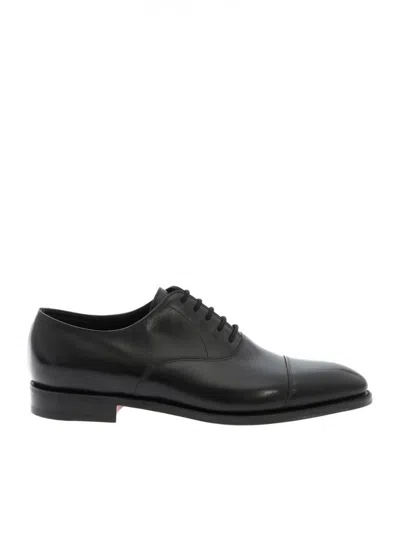John Lobb Hand-sewn Black Calf Leather Oxford Shoes