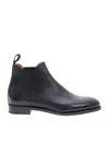 John Lobb Hand-stitched Black Calf Leather Chelsea Boot In Black