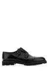 John Lobb Hand-sewn Black Calf Leather Double Buckle Shoe In Black