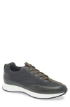 John Lobb Navy Blue Leather Sneakers In Black