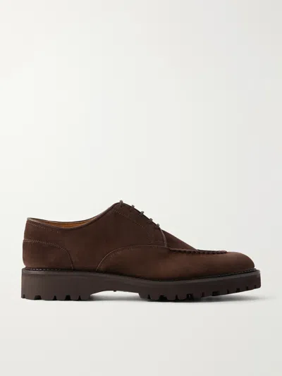 John Lobb Land Suede Derby Shoes In Multi