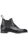 John Lobb Lawry Slip-on Boots In Leather In Black