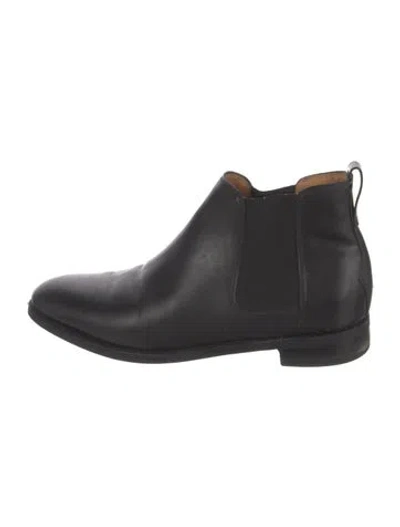 Pre-owned John Lobb Leather Chelsea Boots In Black