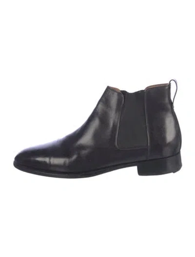Pre-owned John Lobb Leather Chelsea Boots In Black/blue