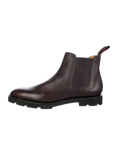 Pre-owned John Lobb Leather Chelsea Boots In Brown
