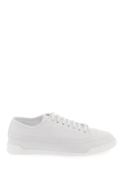 John Lobb Leather Court Sneakers In In Grey