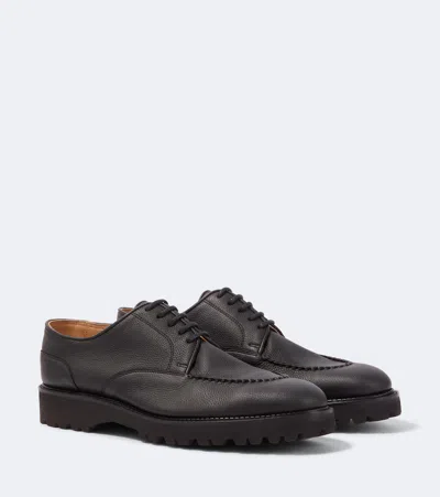 John Lobb Leather Derby Shoes In Black