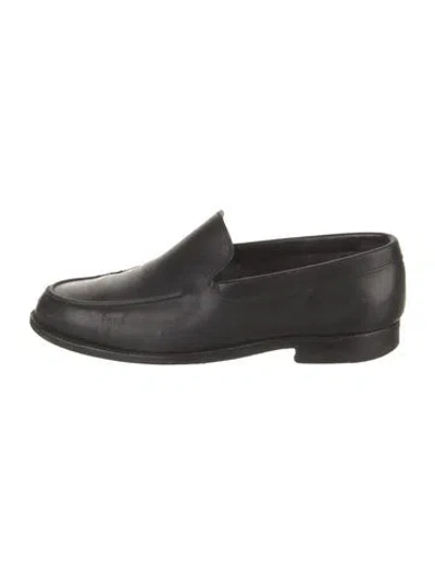 Pre-owned John Lobb Leather Dress Loafers In Black