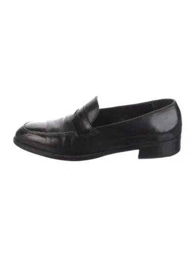 Pre-owned John Lobb Leather Dress Loafers In Black