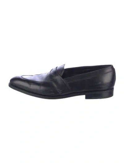 Pre-owned John Lobb Leather Dress Loafers In Blue