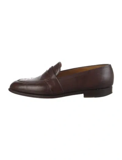 Pre-owned John Lobb Leather Dress Loafers In Brown