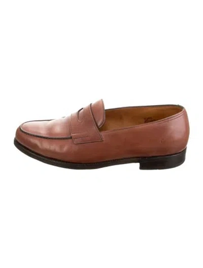 Pre-owned John Lobb Leather Dress Loafers In Brown
