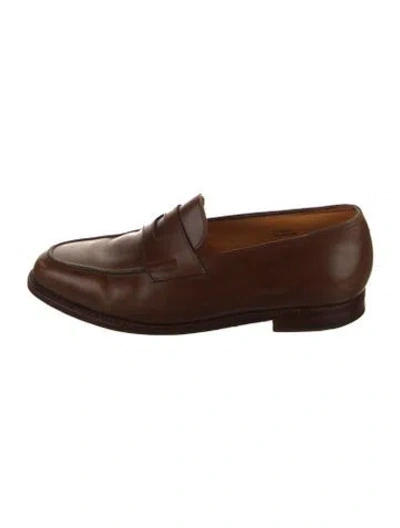 Pre-owned John Lobb Leather Dress Loafers In Brown