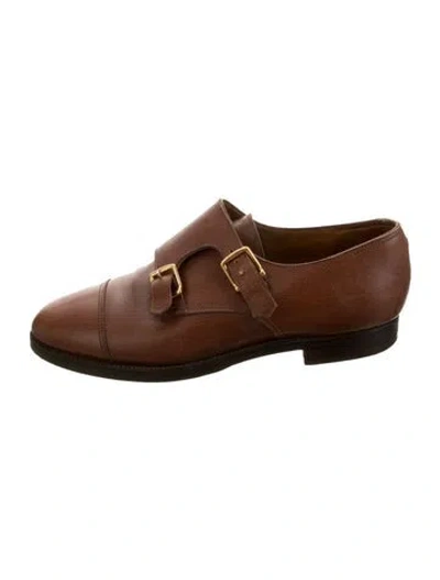 Pre-owned John Lobb Leather Dress Loafers In Brown