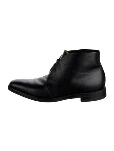 Pre-owned John Lobb Leather Lace-up Boots In Black