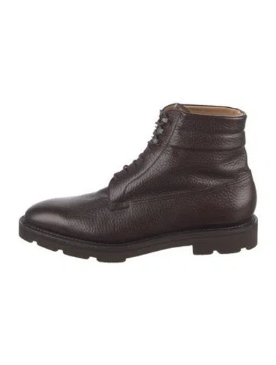 Pre-owned John Lobb Leather Lace-up Boots W/ Tags In Brown
