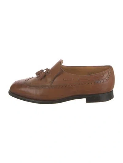 Pre-owned John Lobb Leather Lasercut Accents Brogues In Brown