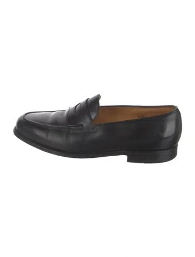 Pre-owned John Lobb Leather Loafers In Black