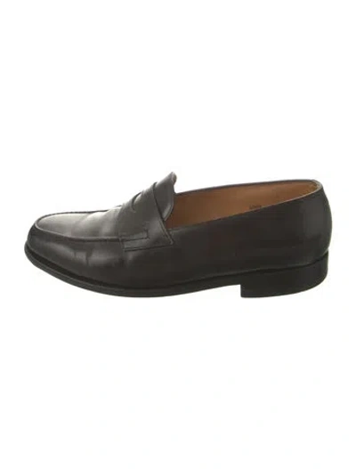 Pre-owned John Lobb Leather Loafers In Black