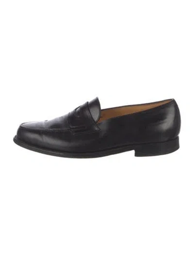 Pre-owned John Lobb Leather Loafers In Blue