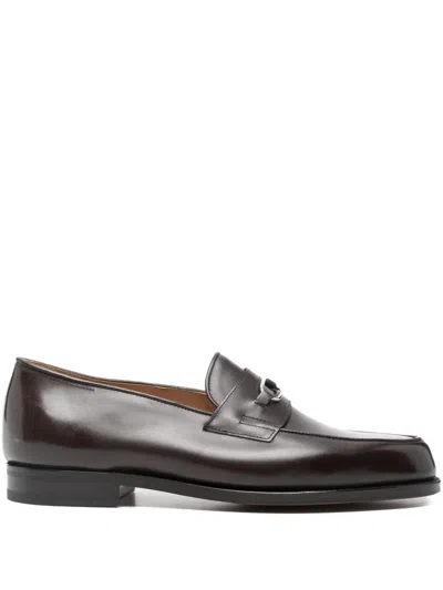 John Lobb Leather Loafers In Brown