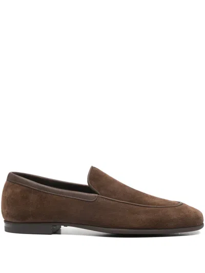John Lobb Leather Loafers In Brown