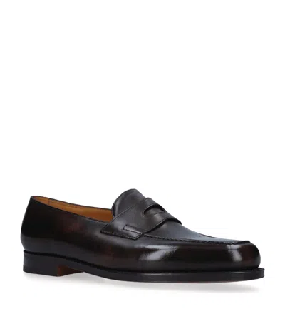 John Lobb Leather Lopez Loafers In Brown